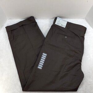Perry Ellis America Dress Pants Mens 38x32 Dark Olive Pleated Power Threads NWT